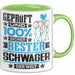 Schwager Geschenk Lustiger Spruch für Schwager Geschenkidee Bester Schwager Der Welt Grün Trendation