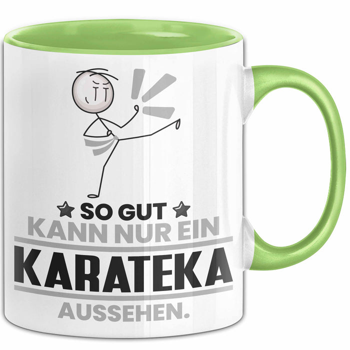 Karateka Geschenk Tasse So Gut Kann Nur Ein Karateka Aussehen Geschenkidee Kaffee-Becher Grün Trendation