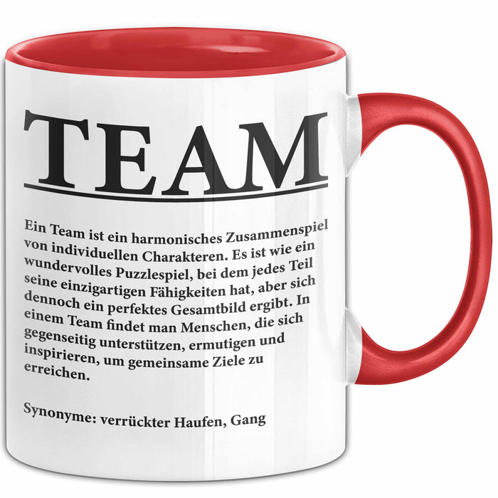 Büroarbeit Kollege Wertschätzung Tasse Geschenk Lustige Geschenkidee Spruch Team Rot Trendation