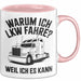 Lkw Fahrer Trucker Tasse Geschenk Lustige Geschenkidee Spruch Warum Ich Lkw Fahre Weil Ich Es Kann Rosa Trendation