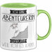 Abenteurerin Tasse Geschenk Ich Bin Abenteurerin Warum Weil Ich Es Kann Geschenkidee Geburtstag Grün Trendation