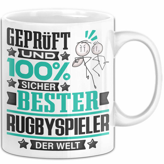 Rugbyspieler Geschenk Lustiger Spruch für Rugbyspieler Geschenkidee Bester Rugbyspieler Der Welt Weiß Trendation