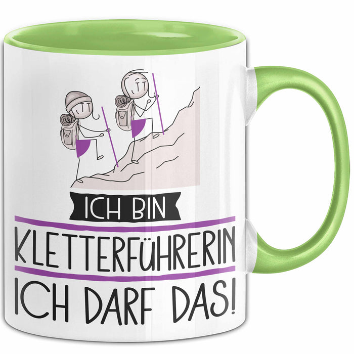 Geschenk für Kletterführerin Tasse Lustige Geschenkidee Geburtstag Ich Bin Kletterführerin Ich Darf Das Grün Trendation