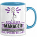 Manager Geschenk Tasse Ich Bin Manager Aber Sag Doch Einfach Superheld Lustige Geschenkdiee für Manager Kaffee-Becher Blau Trendation