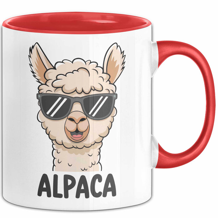 Alpaka Liebhaber Tasse Geschenkidee Flauschiger Tierfan Geschenkidee Lustig Rot Trendation