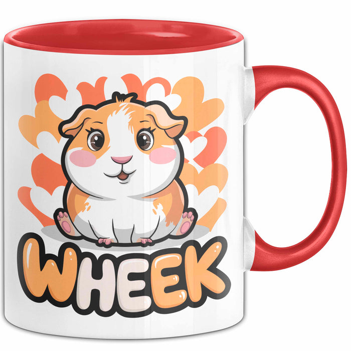 Meerschweinchen Tierliebhaber Tasse Geschenk Lustige Geschenkidee Spruch Wheek Rot Trendation