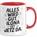 Ilona Tasse Geschenk Alles Ist Gut Ilona Ist Jetz Da Geschenkidee Becher mit Name Rot Trendation