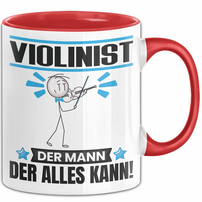 Violinist Tasse Geschenk für Violinist Der Mann Der Alles Kann Geschenkidee zum Geburtstag Rot Trendation
