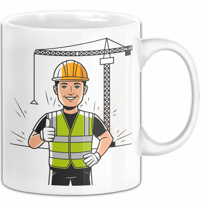Bauarbeiter Tasse Geschenk Lustige Geschenkidee Spruch Für Bau Profis Weiß Trendation
