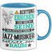 Jazz-Musiker Geschenk Tasse Lustiger Spruch Erheben Sie Sich Der Jazz-Musiker Betritt den Raum Blau Trendation
