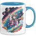 Weltall Katze Faultier Lama Regenbogen Tasse Geschenk Tier Blau Trendation