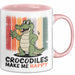 Krokodil Tier Tasse Geschenk Lustige Geschenkidee Spruch Krokodile Machen Mich Glücklich Rosa Trendation