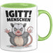 Sarkastischer Sarkasmus Introvertierter Tasse Geschenk Lustige Geschenkidee Spruch Igitt Menschen Grün Trendation