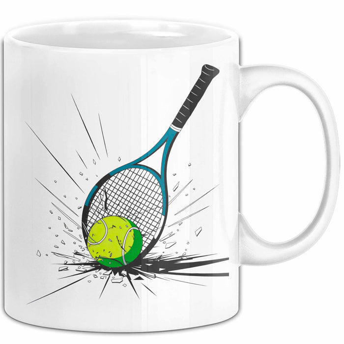 Tennis Spieler Tasse Geschenkidee für Tennisliebhaber Weiß Trendation