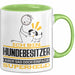 Hundebesitzer Geschenk Tasse Ich Bin Hundebesitzer Aber Sag Doch Einfach Superheld Lustige Geschenkdiee für Hundebesitzer Kaffee-Becher Grün Trendation