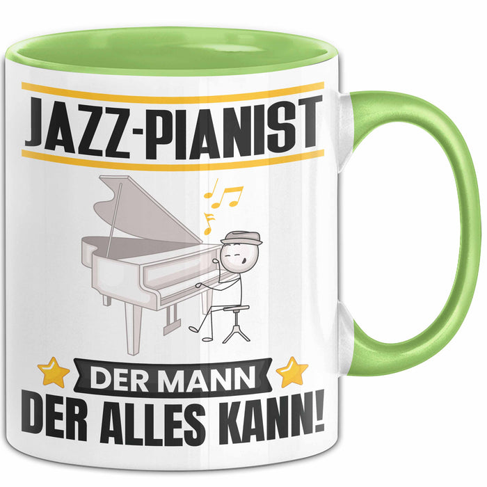 Jazz-Pianist Tasse Geschenk für Jazz-Pianist Der Mann Der Alles Kann Geschenkidee zum Geburtstag Grün Trendation