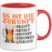Biertrinker Tasse Geschenk Lustige Geschenkidee Spruch 5G Ist Die Zukunft Rot Trendation