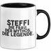 Steffi Tasse Steffi – Die Frau. Der Mythos. Die Legende. Geschenk Schwarz Trendation
