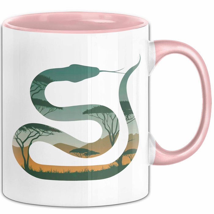 Reptil Schlange Tier Tasse Geschenk Lustige Geschenkidee Spruch Rosa Trendation