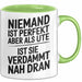 Ute Tasse Geschenk Niemand Ist Perfekt Ute Verdammt Nah Dran Geschenkidee Grün Trendation