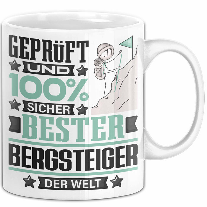 Bergsteiger Geschenk Lustiger Spruch für Bergsteiger Geschenkidee Bester Bergsteiger Der Welt Weiß Trendation