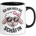 Schaf Tier Bauer Tasse Becher Geschenk Lustige Geschenkidee Spruch Ich Bin Hier Die Schäffin Trendation
