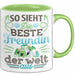Beste Freundin Tasse "Beste Freundin Der Welt" Geschenkidee für BFF Grün Trendation