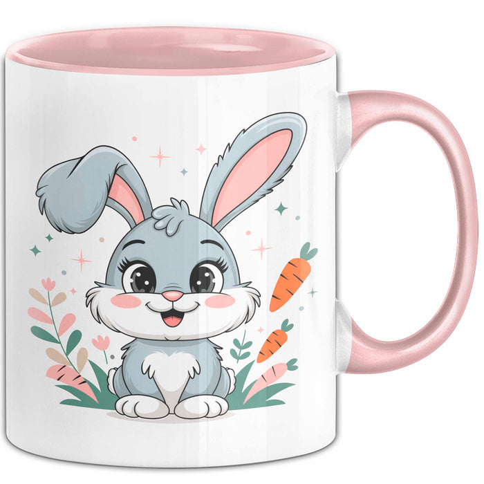Kaninchenliebhaber Tasse Geschenkidee für Hasen Fans Rosa Trendation