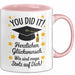 Schüler Abschluss Tasse Geschenk Lustige Geschenkidee Spruch Herzlichen Glückwünsche Rosa Trendation