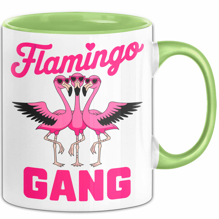 Flamingo Tier Tasse Geschenk Lustige Geschenkidee Spruch Flamingo Gang Grün Trendation