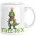 Tree-Rex Dinosaurier Tasse Weihnachten Geschenk Jungs Jungen Weihnachtsbaum T-Rex Weiß Trendation