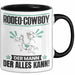 Rodeo-Cowboy Tasse Geschenk für Rodeo-Cowboy Der Mann Der Alles Kann Geschenkidee zum Geburtstag Schwarz Trendation