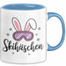 Skifahren Skifahrer Tasse Geschenk Skihäschen Geschenkidee Geschenkidee Lustig Blau Trendation