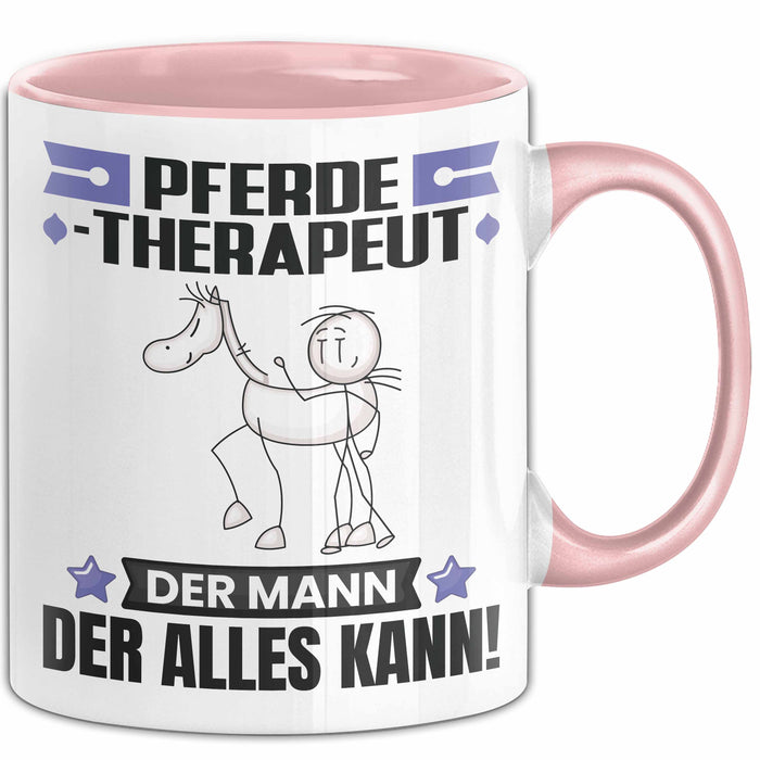 Pferdetherapeut Tasse Geschenk für Pferdetherapeut Der Mann Der Alles Kann Geschenkidee zum Geburtstag Rosa Trendation