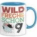 9. Geburtstag Geschenk Tasse Becher Wild Frech Und Schon 9 Blau Trendation