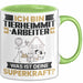 Tierheimmitarbeiter Tasse Geschenk für Tierheimmitarbeiter Geburtstag Lustiger Spruch Kaffee-Becher Was Ist Deine Superkraft Grün Trendation
