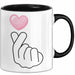 KPop Tasse Geschenk Finger Heart Herz Grafik Geschenkidee Fans Schwarz Trendation