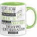 Trekking-Enthusiastin Geschenk Becher Tasse Gott Schuf Alle Menschen Gleich Nur Die Besten Durfeten Trekking-Enthusiastin Werden Geschenkidee Lustig Grün Trendation