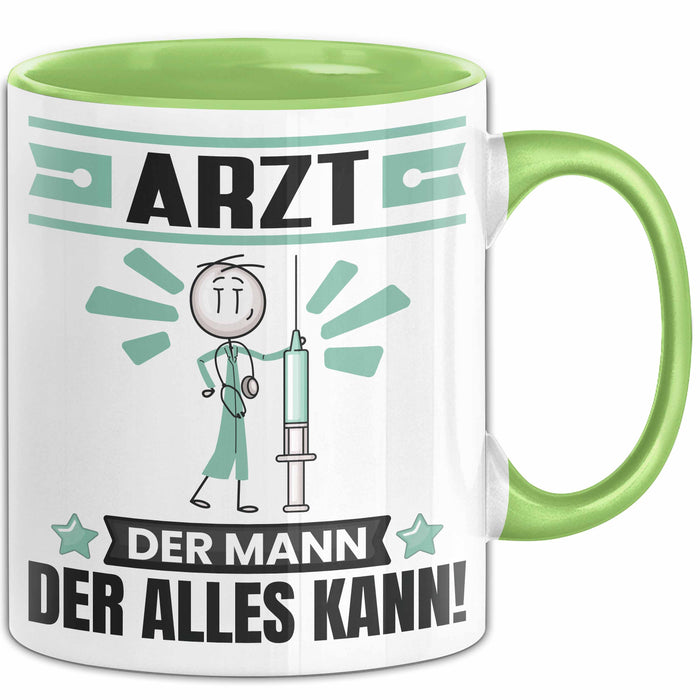 Arzt Tasse Geschenk für Arzt Der Mann Der Alles Kann Geschenkidee zum Geburtstag Grün Trendation