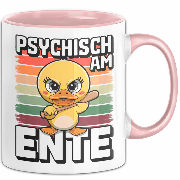 Ente Tier Tasse Geschenk Lustige Geschenkidee Spruch Psychisch Am Ente Rosa Trendation