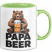 Papa Bier Tasse Geschenk Lustige Geschenkidee Spruch Grün Trendation