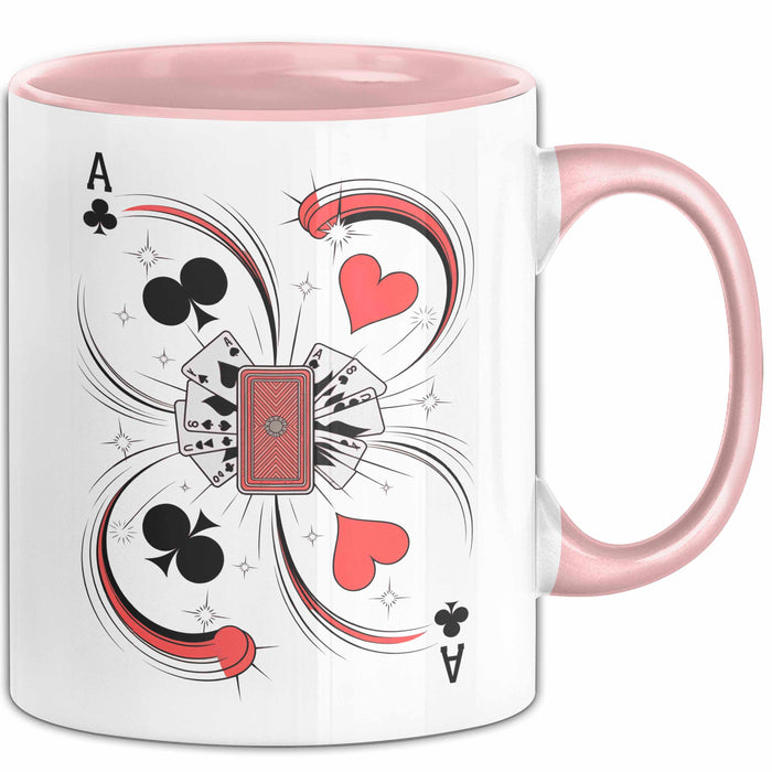 Kartenspiel Spieler Tasse Geschenk Lustige Geschenkidee Spruch Für Karten Meister Rosa Trendation