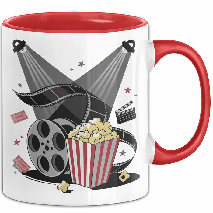 Filmfan Tasse Geschenkidee für Kinoliebhaber Lustiger Spruch Rot Trendation