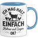 Ziegenbauer Ziegen Tier Tasse Geschenk Lustige Geschenkidee Spruch Ich Mag Halt Einfach Hühner Und Ziegen Blau Trendation