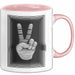 Friedenszeichen Tasse Geschenk Lustige Geschenkidee Spruch Rosa Trendation