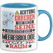 Meeresbiologe Geschenk Tasse Lustiger Spruch Erheben Sie Sich Der Meeresbiologe Betritt den Raum Blau Trendation