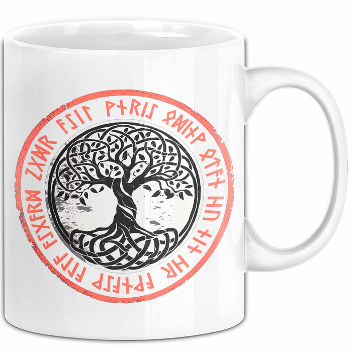 Keltischer Baum des Lebens Tasse Geschenk Geschenkidee Weiß Trendation