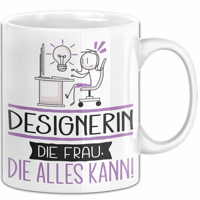 Designerin Geschenk Tasse Becher Die Frau Die Allen Kann Geschenkidee für eine Designerin Lustig Weiß Trendation