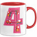 4. Geburtstag Tasse Geschenk Mädchen Jungs 4Er Geburstagsgeschenk Becher Rot Trendation