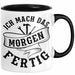 Handwerker Geschenk Tasse KFZ Mechaniker Hausmeister Mechatroniker Geschenkidee Spruch Ich Mach Das Morgen Sanitär Kaffee-Becher Männer Schwarz Trendation